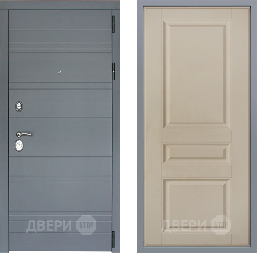 Дверь Заводские двери Лира Софт графит Стокгольм Шампань в Мытищах