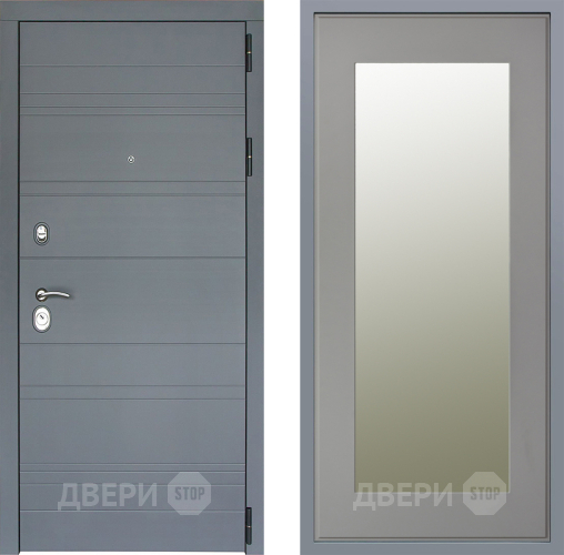Дверь Заводские двери Лира Софт графит Зеркало Модерн Грей софт в Мытищах