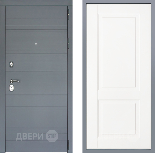 Дверь Заводские двери Лира Софт графит Доррен Белый софт в Мытищах