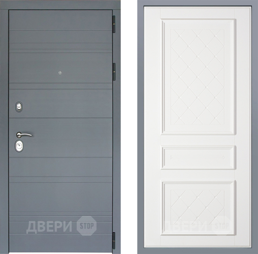 Дверь Заводские двери Лира Софт графит Урбино Белый софт в Мытищах