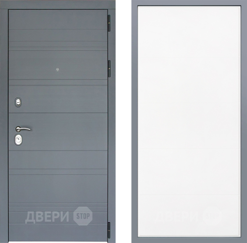 Дверь Заводские двери Лира Софт графит Тривия Белый софт в Мытищах