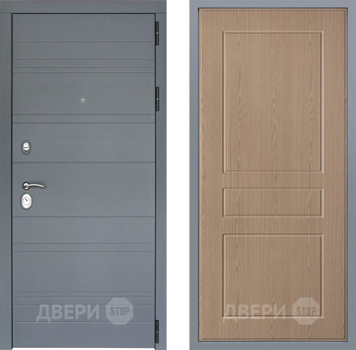 Дверь Заводские двери Лира Софт графит К-2 Беленый дуб в Мытищах