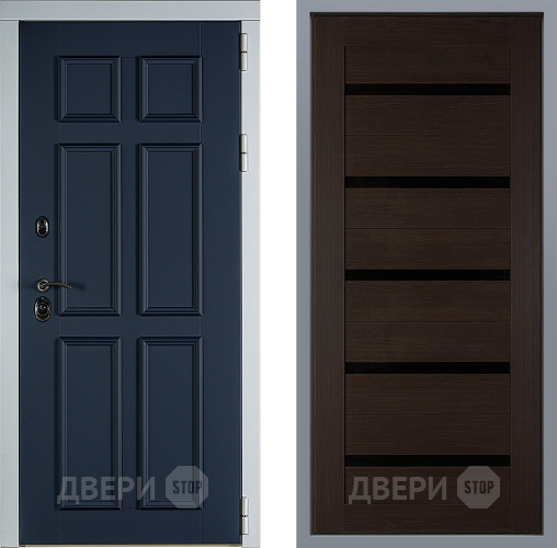 Дверь Заводские двери Стокгольм СБ-1 орех тисненый в Мытищах