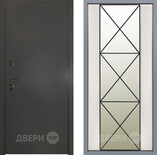 Дверь Заводские двери Эталон 3к антик серебро Зеркало Перфекто Структурное дерево в Мытищах