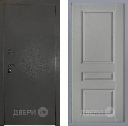 Дверь Заводские двери Эталон 3к антик серебро Стокгольм Грей софт в Мытищах