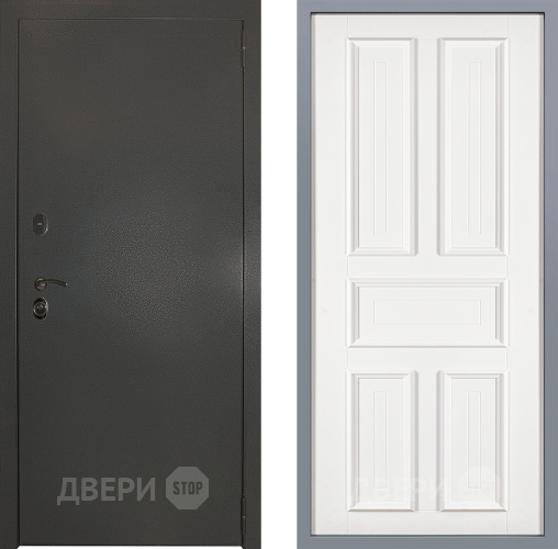 Дверь Заводские двери Эталон 3к антик серебро Уругвай Белый софт в Мытищах