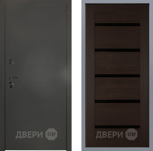 Дверь Заводские двери Эталон 3к антик серебро СБ-1 орех тисненый в Мытищах