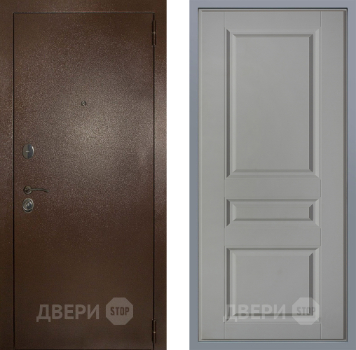 Дверь Заводские двери Эталон 3к антик медь Стокгольм Грей софт в Мытищах