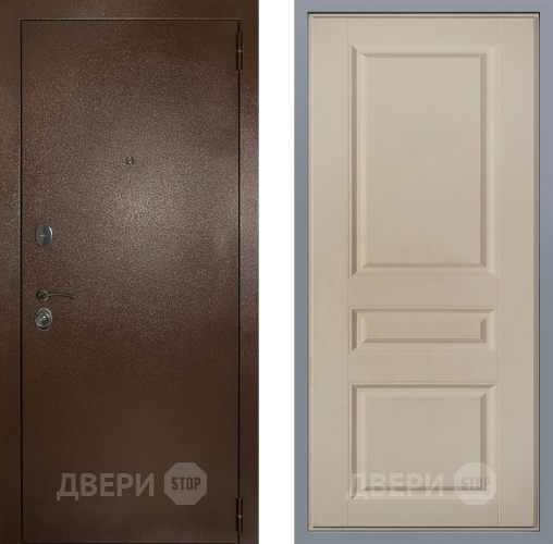 Дверь Заводские двери Эталон 3к антик медь Стокгольм Шампань в Мытищах