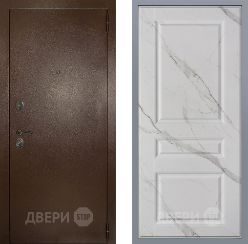 Дверь Заводские двери Эталон 3к антик медь Стокгольм Мрамор белый в Мытищах