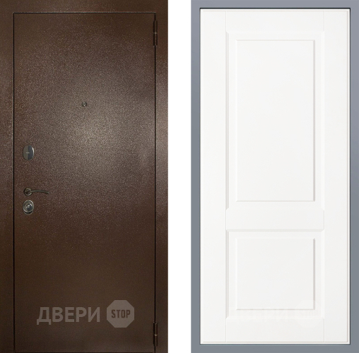 Дверь Заводские двери Эталон 3к антик медь Доррен Белый софт в Мытищах