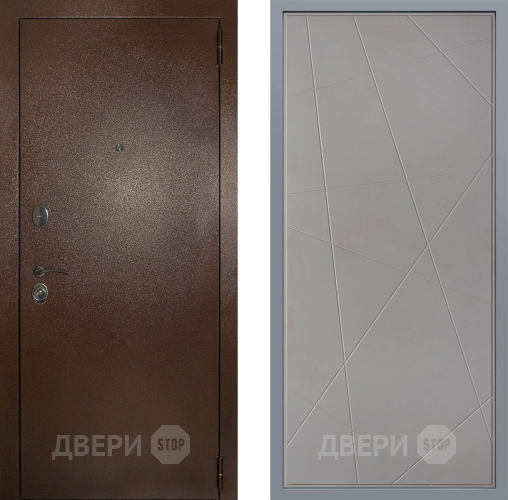 Дверь Заводские двери Эталон 3к антик медь Флитта Грей софт в Мытищах