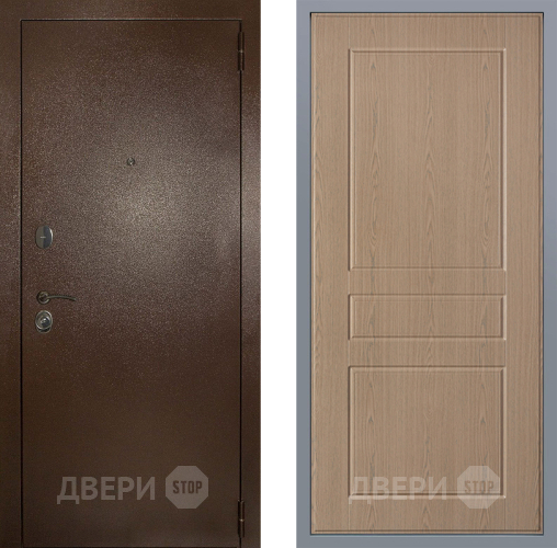 Дверь Заводские двери Эталон 3к антик медь К-2 Беленый дуб в Мытищах