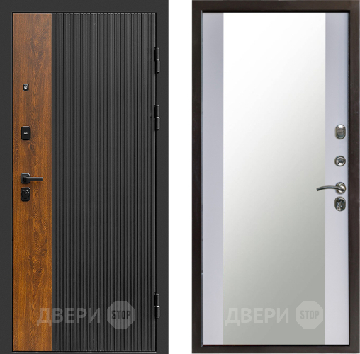 Входная металлическая Дверь Престиж Prestizh Зеркало Белый софт в Мытищах