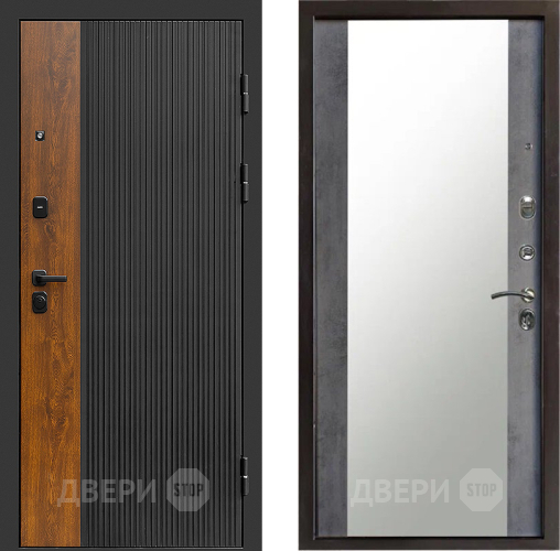 Входная металлическая Дверь Престиж Prestizh Зеркало Бетон темный в Мытищах