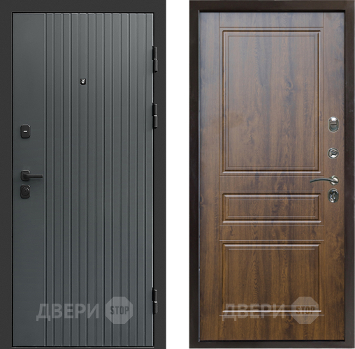 Входная металлическая Дверь Престиж Tvist Grey Классика Дуб в Мытищах
