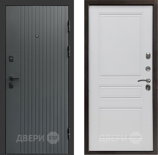 Входная металлическая Дверь Престиж Tvist Grey Классика Белый матовый в Мытищах