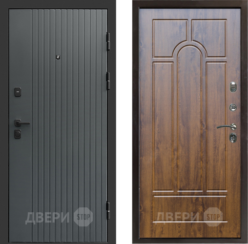 Входная металлическая Дверь Престиж Tvist Grey Арка Дуб в Мытищах