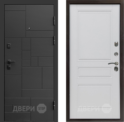 Входная металлическая Дверь Престиж Kvadro Классика Белый матовый в Мытищах