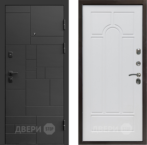 Входная металлическая Дверь Престиж Kvadro Арка Белое дерево в Мытищах