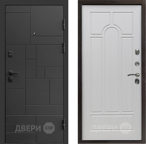 Входная металлическая Дверь Престиж Kvadro Арка Лиственница белая в Мытищах