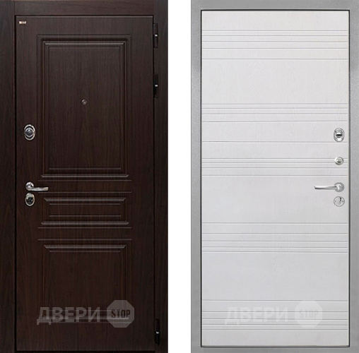 Входная металлическая Дверь Интекрон (INTECRON) Брайтон Тиковое Дерево ФЛ-316 Белый ясень в Мытищах