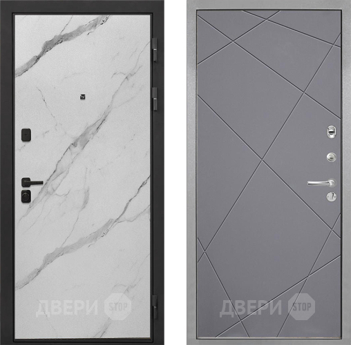 Входная металлическая Дверь Интекрон (INTECRON) Профит Black Мрамор Арктик Лучи-М Графит софт в Мытищах