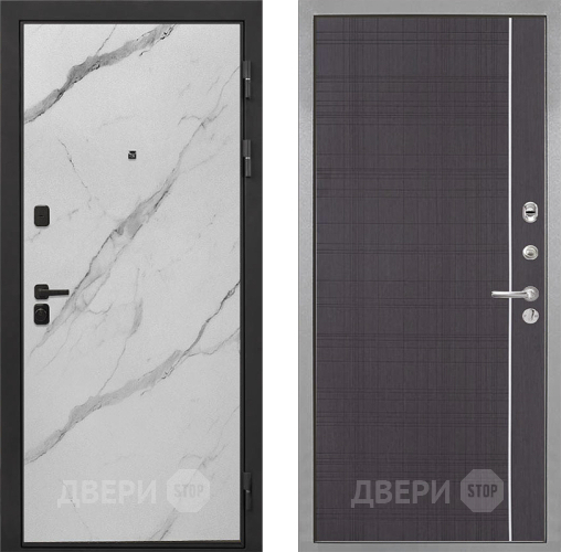 Дверь Интекрон (INTECRON) Профит Black Мрамор Арктик В-07 с молдингом Венге в Мытищах