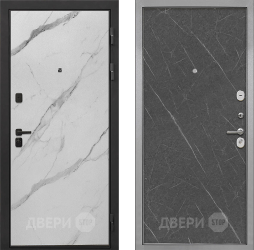 Входная металлическая Дверь Интекрон (INTECRON) Профит Black Мрамор Арктик Гладкая Гранит лава оникс в Мытищах