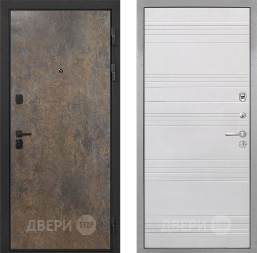 Входная металлическая Дверь Интекрон (INTECRON) Профит Black Гранж ФЛ-316 Белый ясень в Мытищах