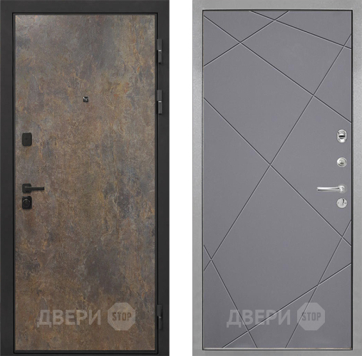 Дверь Интекрон (INTECRON) Профит Black Гранж Лучи-М Графит софт в Мытищах
