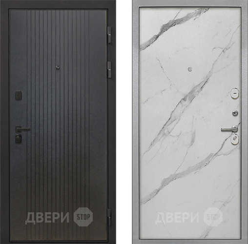 Дверь Интекрон (INTECRON) Профит Black ФЛ-295 Гладкая Мрамор натуральный арктик в Мытищах