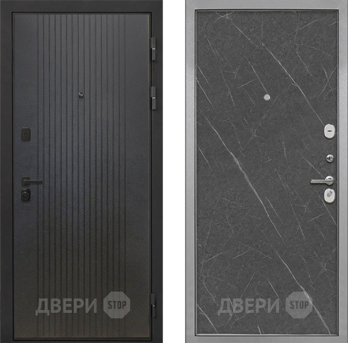 Входная металлическая Дверь Интекрон (INTECRON) Профит Black ФЛ-295 Гладкая Гранит лава оникс в Мытищах
