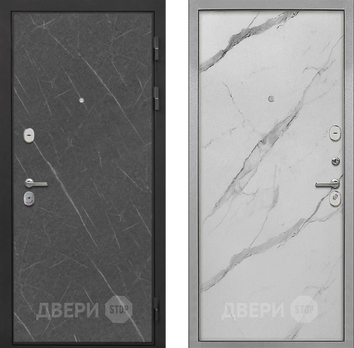 Входная металлическая Дверь Интекрон (INTECRON) Гектор Гранит Лава Оникс Гладкая Мрамор натуральный арктик в Мытищах