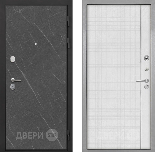 Входная металлическая Дверь Интекрон (INTECRON) Гектор Гранит Лава Оникс В-07 с молдингом Лофт белый в Мытищах