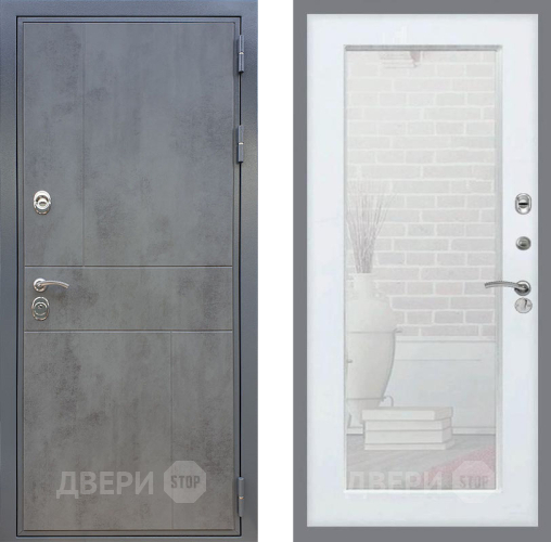 Дверь Рекс (REX) ФЛ-290 Зеркало Пастораль Белый ясень в Мытищах