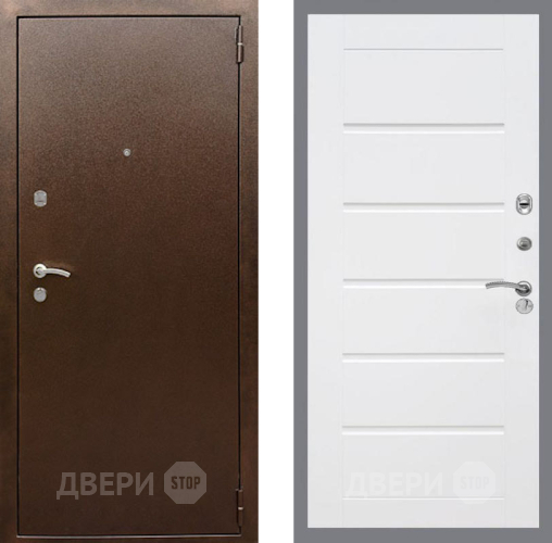 Дверь Рекс (REX) 1А Медный Антик Сити Белый ясень в Мытищах
