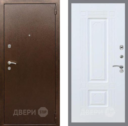 Входная металлическая Дверь Рекс (REX) 1А Медный Антик FL-2 Силк Сноу в Мытищах