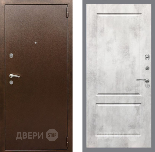 Дверь Рекс (REX) 1А Медный Антик FL-117 Бетон светлый в Мытищах