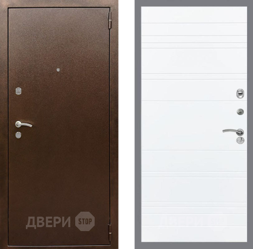 Дверь Рекс (REX) 1А Медный Антик Line Силк Сноу в Мытищах