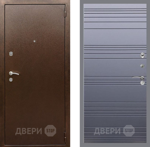 Дверь Рекс (REX) 1А Медный Антик Line Силк титан в Мытищах