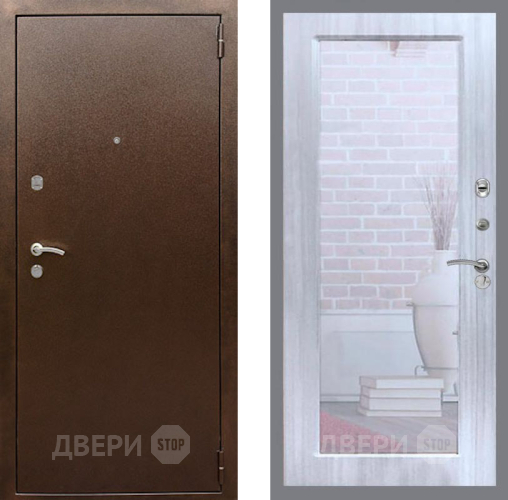 Дверь Рекс (REX) 1А Медный Антик Зеркало Пастораль Сандал белый в Мытищах