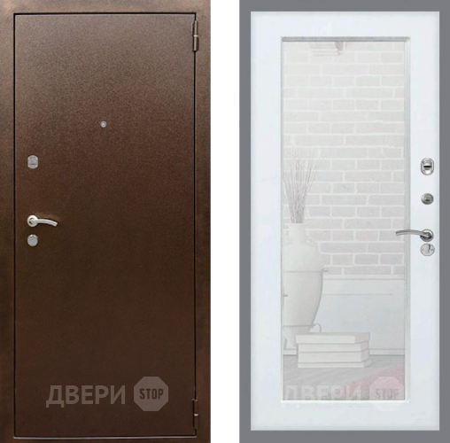 Дверь Рекс (REX) 1А Медный Антик Зеркало Пастораль Силк Сноу в Мытищах