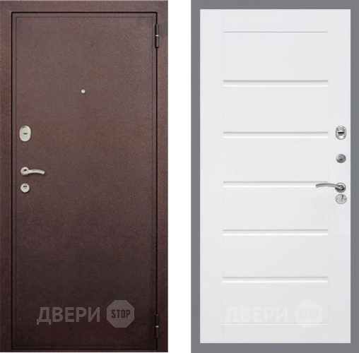Дверь Рекс (REX) 2 Медный Антик Сити Белый ясень в Мытищах