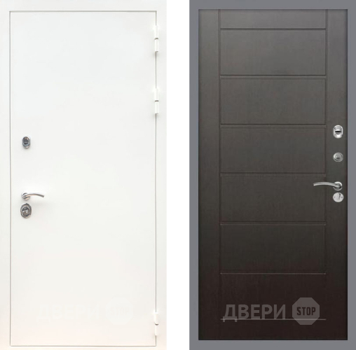 Входная металлическая Дверь Рекс (REX) 5 Белая Шагрень Сити Венге в Мытищах