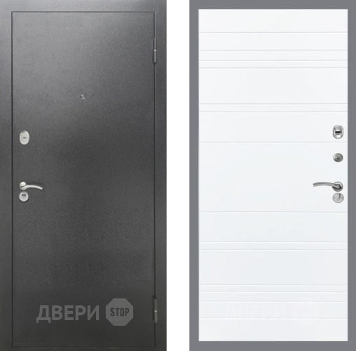 Входная металлическая Дверь Рекс (REX) 2А Серебро Антик Line Силк Сноу в Мытищах