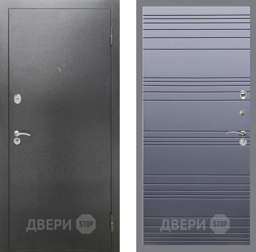 Дверь Рекс (REX) 2А Серебро Антик Line Силк титан в Мытищах