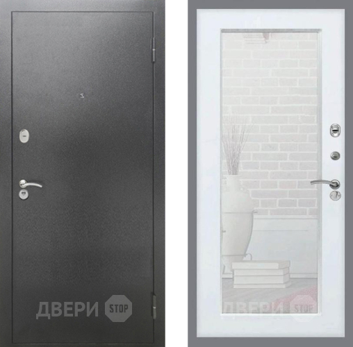 Входная металлическая Дверь Рекс (REX) 2А Серебро Антик Зеркало Пастораль Силк Сноу в Мытищах