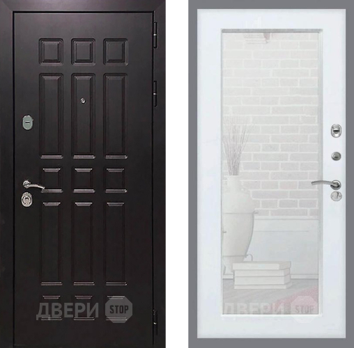 Входная металлическая Дверь Рекс (REX) 8 Зеркало Пастораль Силк Сноу в Мытищах