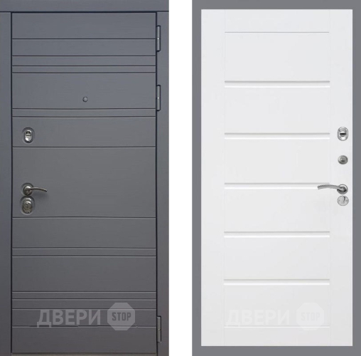 Входная металлическая Дверь Рекс (REX) 14 силк титан Сити Белый ясень в Мытищах